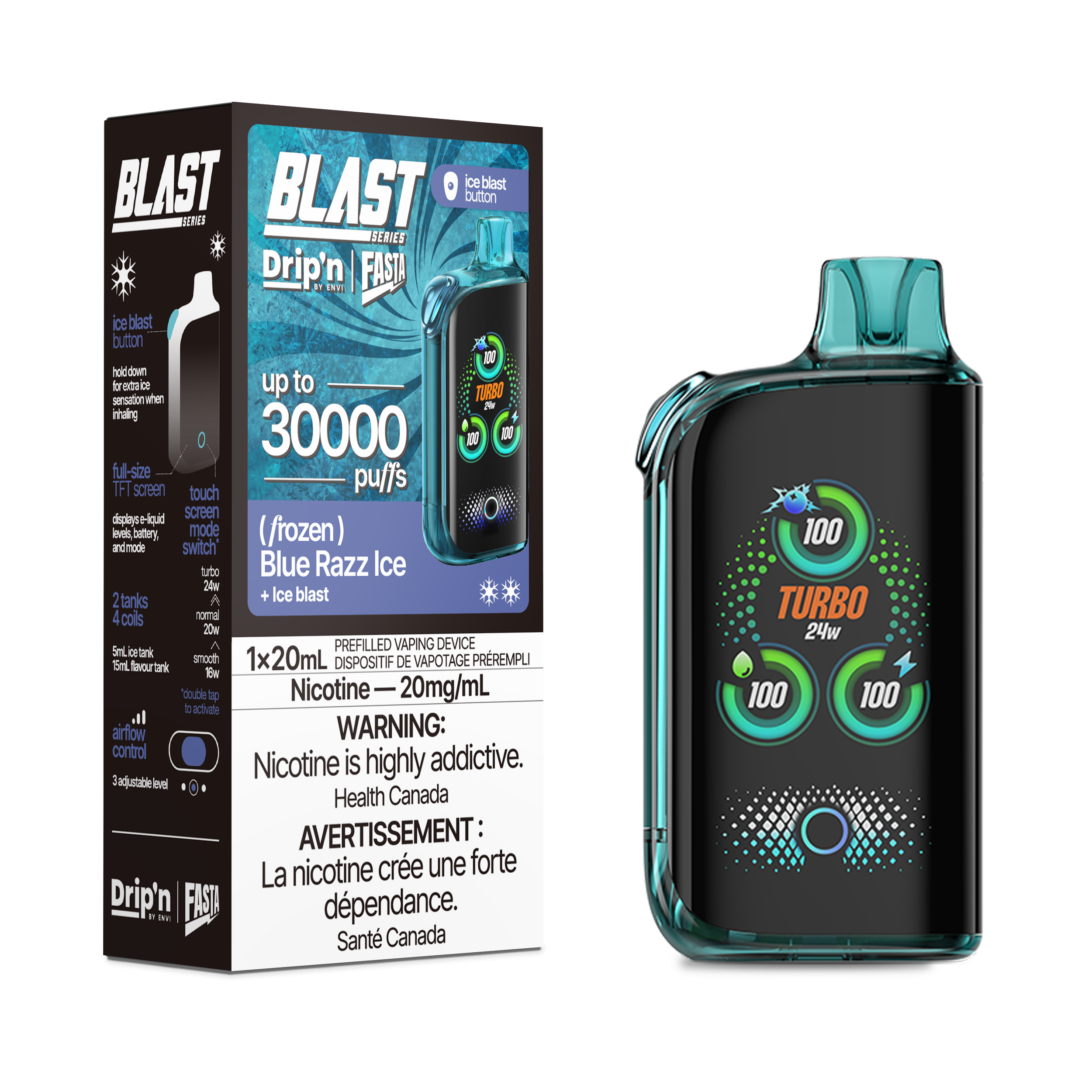 Drip'n X Fasta Blast 30K - Blue Razz Ice