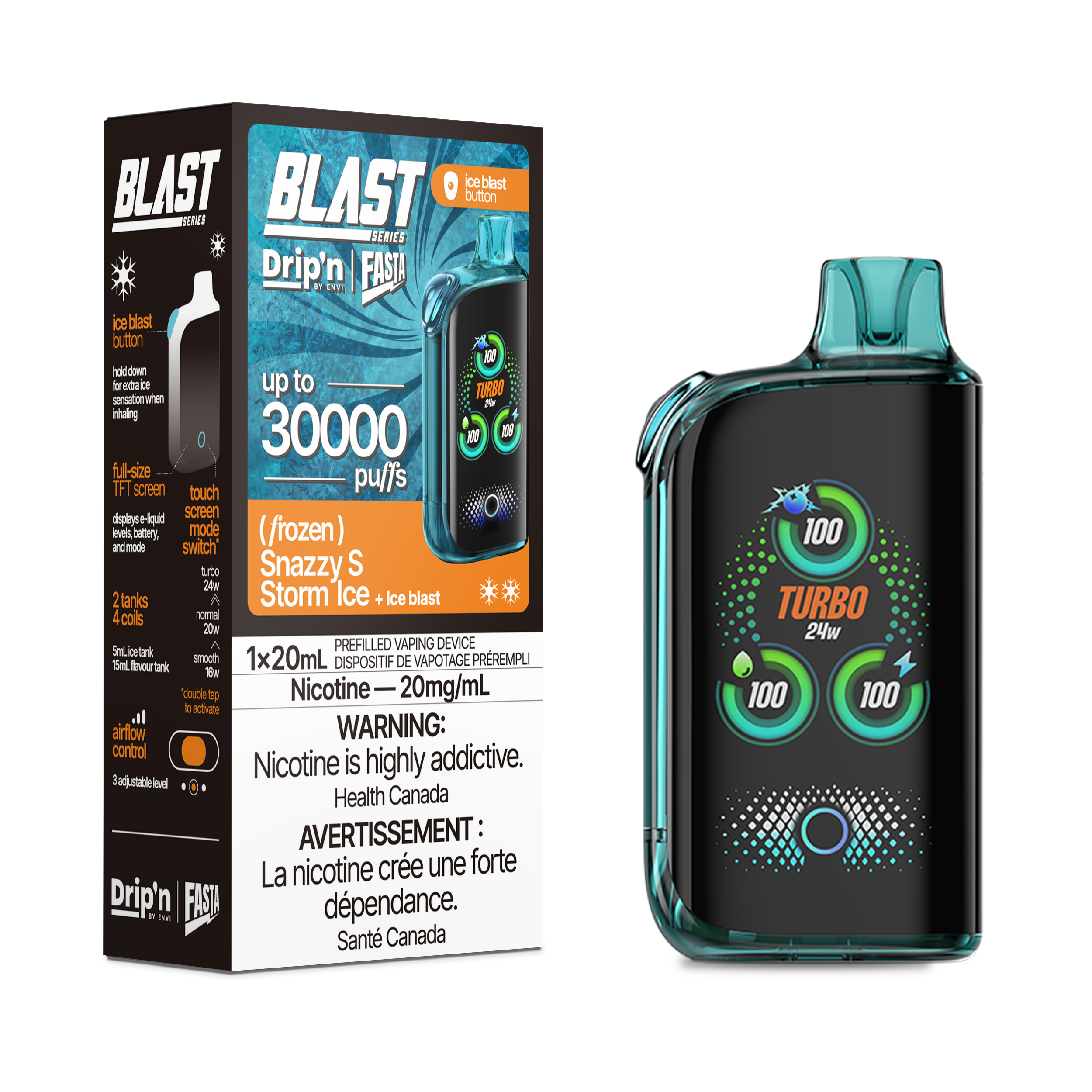 Drip'n X Fasta Blast 30K - Snazzy S Storm Ice