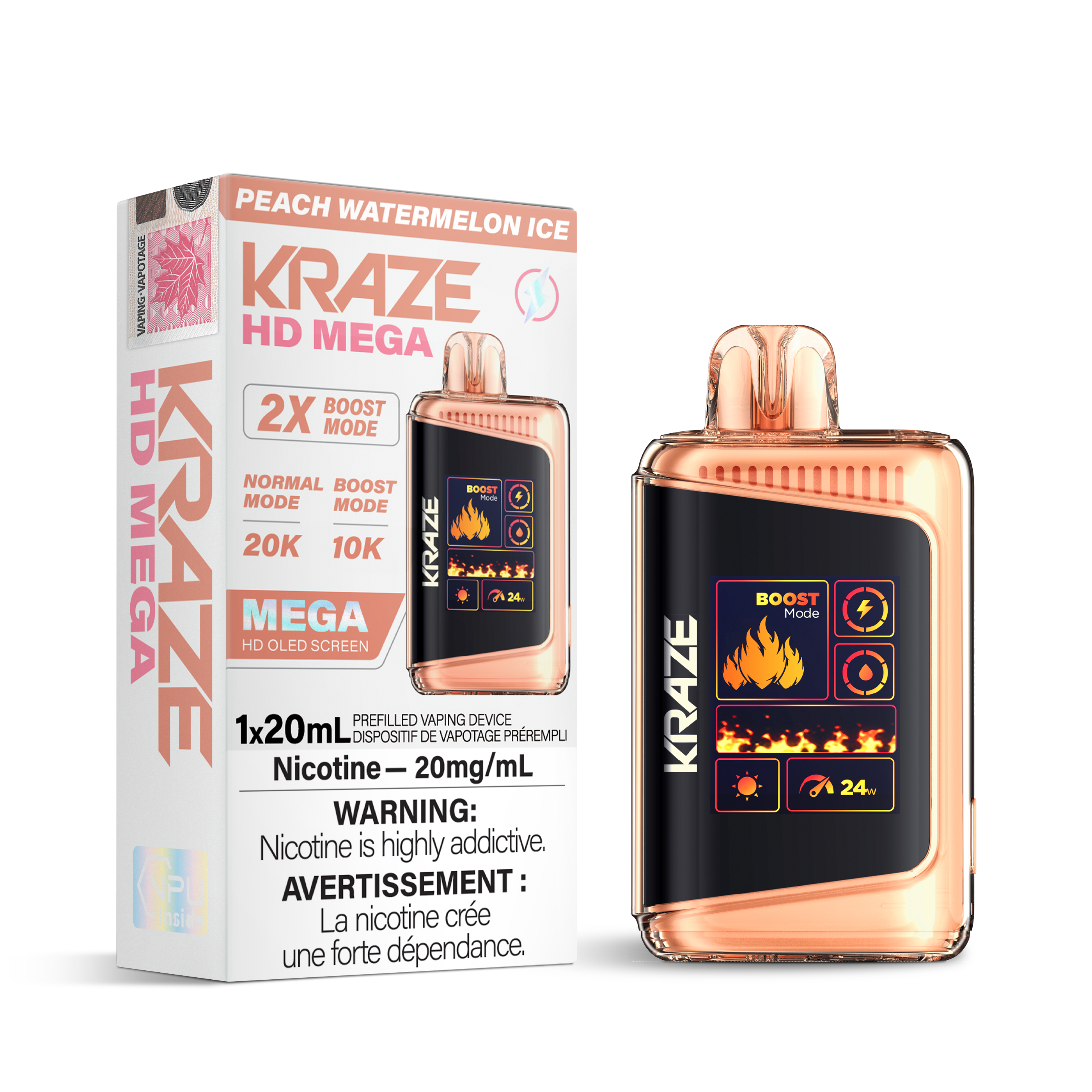 Kraze HD Mega - Peach Watermelon Ice