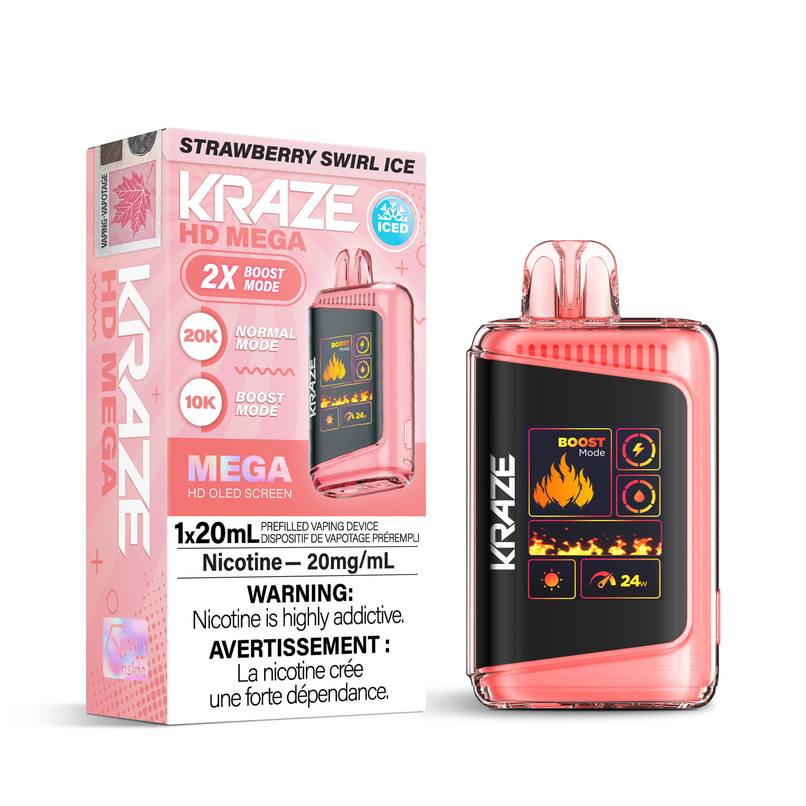 Kraze HD Mega - Strawberry Swirl Ice